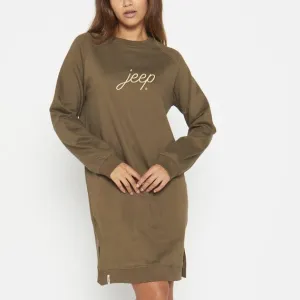 Jeep Longer Length Crew Neck Dress Olive