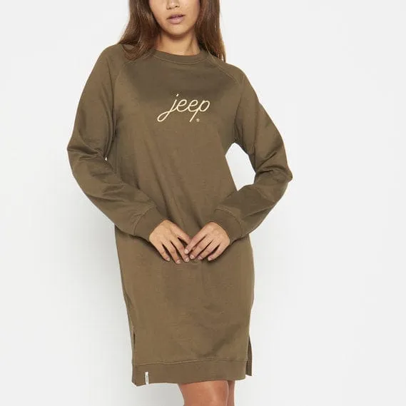 Jeep Longer Length Crew Neck Dress Olive
