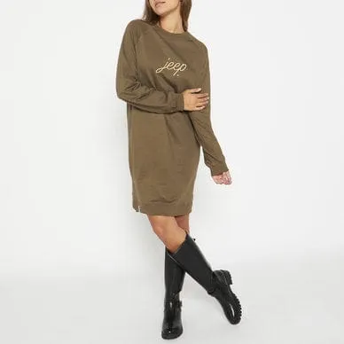 Jeep Longer Length Crew Neck Dress Olive