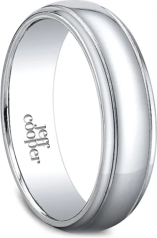 Jeff Cooper Grooved Men's Wedding Band-6mm