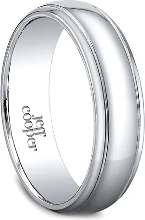 Jeff Cooper Grooved Men's Wedding Band-6mm