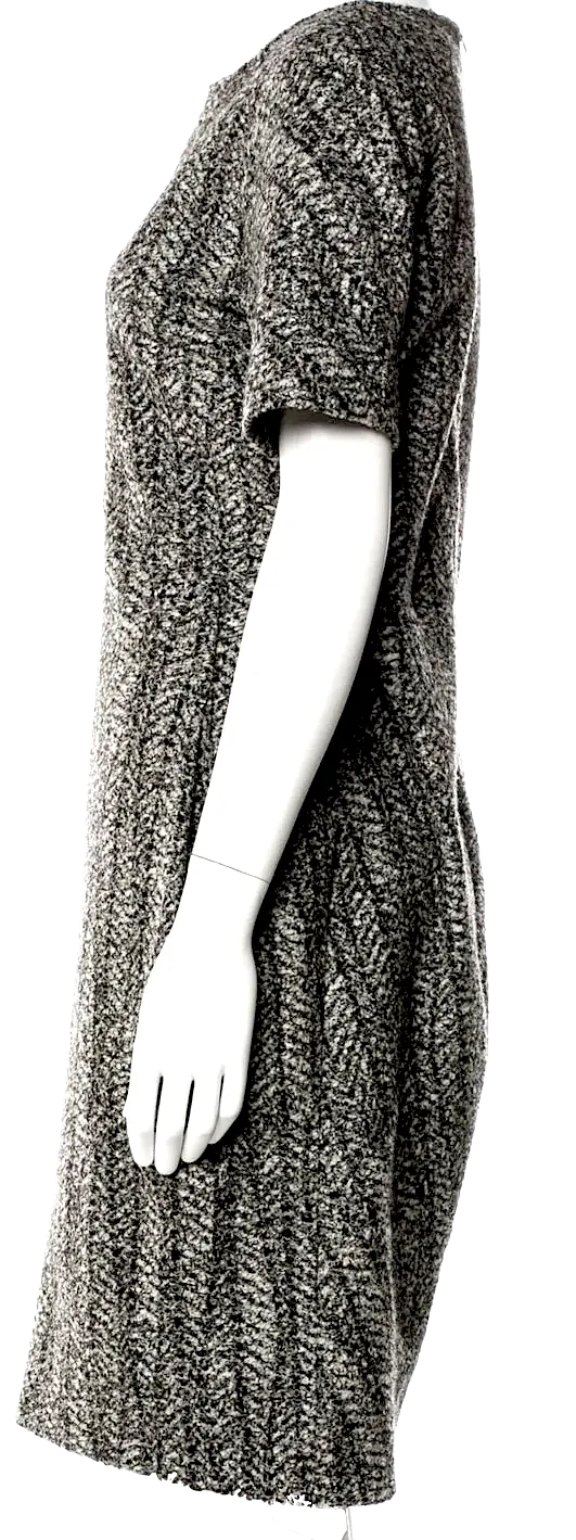 Jil Sander. Grey Printed Wool Blend Dress