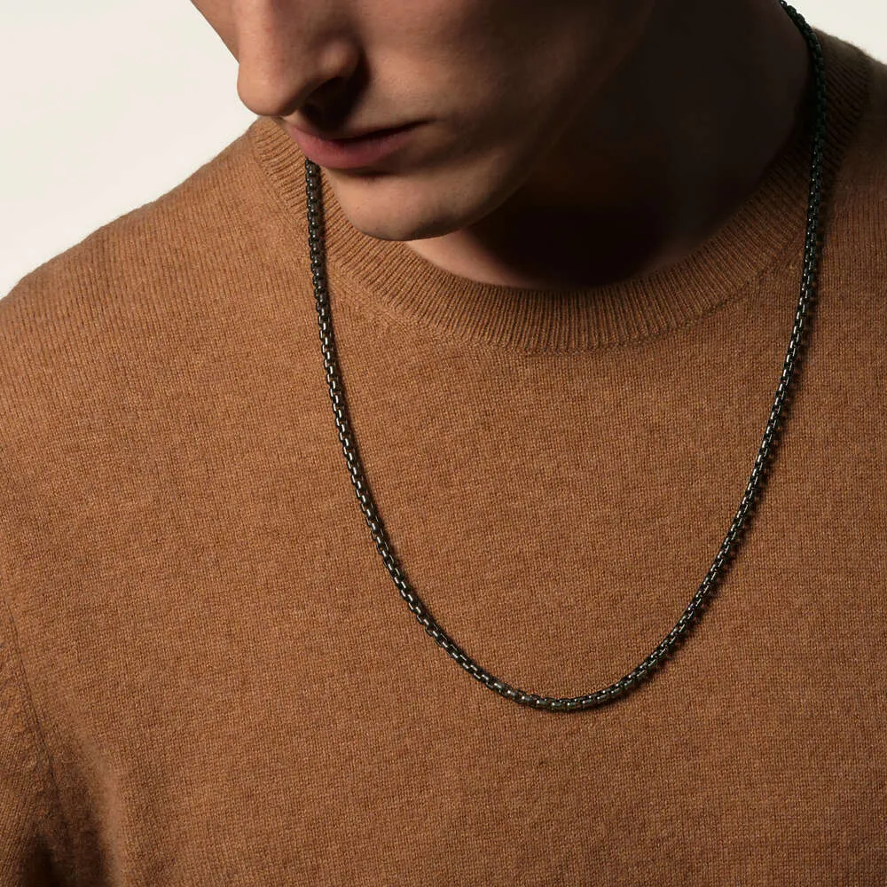 John Hardy Men's Classic Chain Black Sterling Silver Chain Necklace