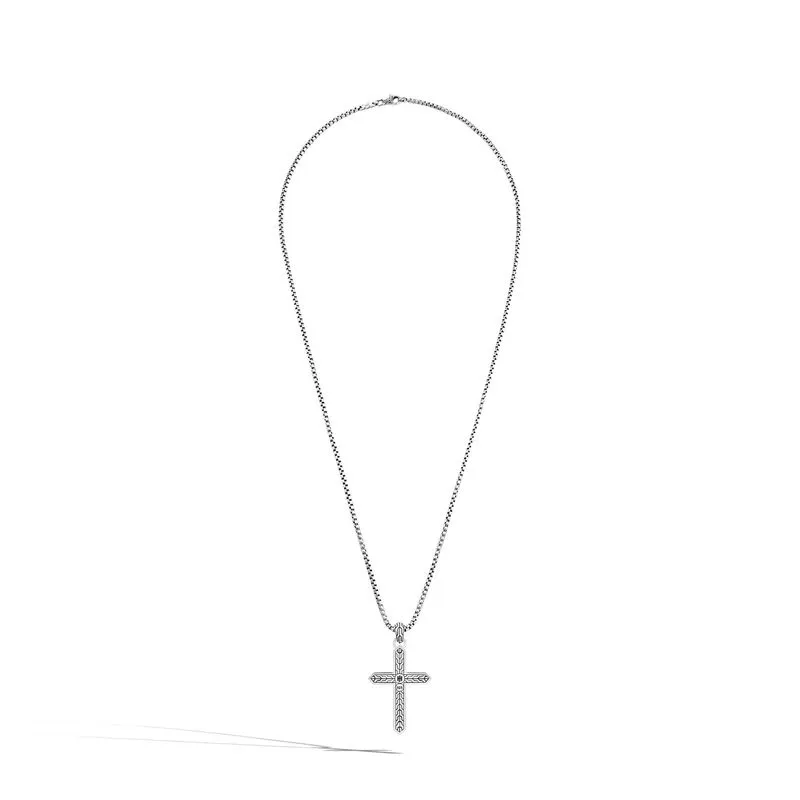 John Hardy Men's Classic Chain Sterling Silver Cross Pendant Necklace