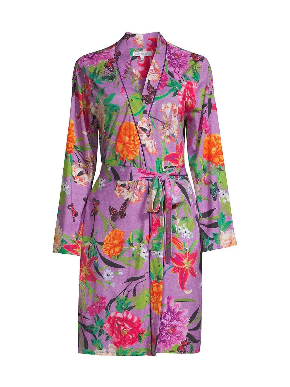 Johnny Was Goza Floral Cap Sleeve Sleep Dress Flower Butterfly Home Pink Large NEW
