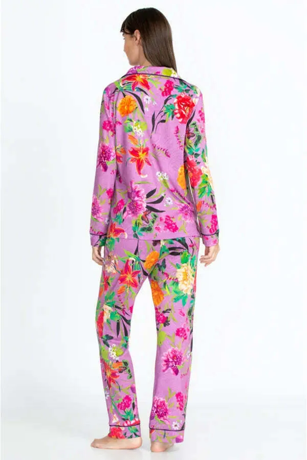 Johnny Was Goza Floral Cap Sleeve Sleep Dress Flower Butterfly Home Pink Large NEW