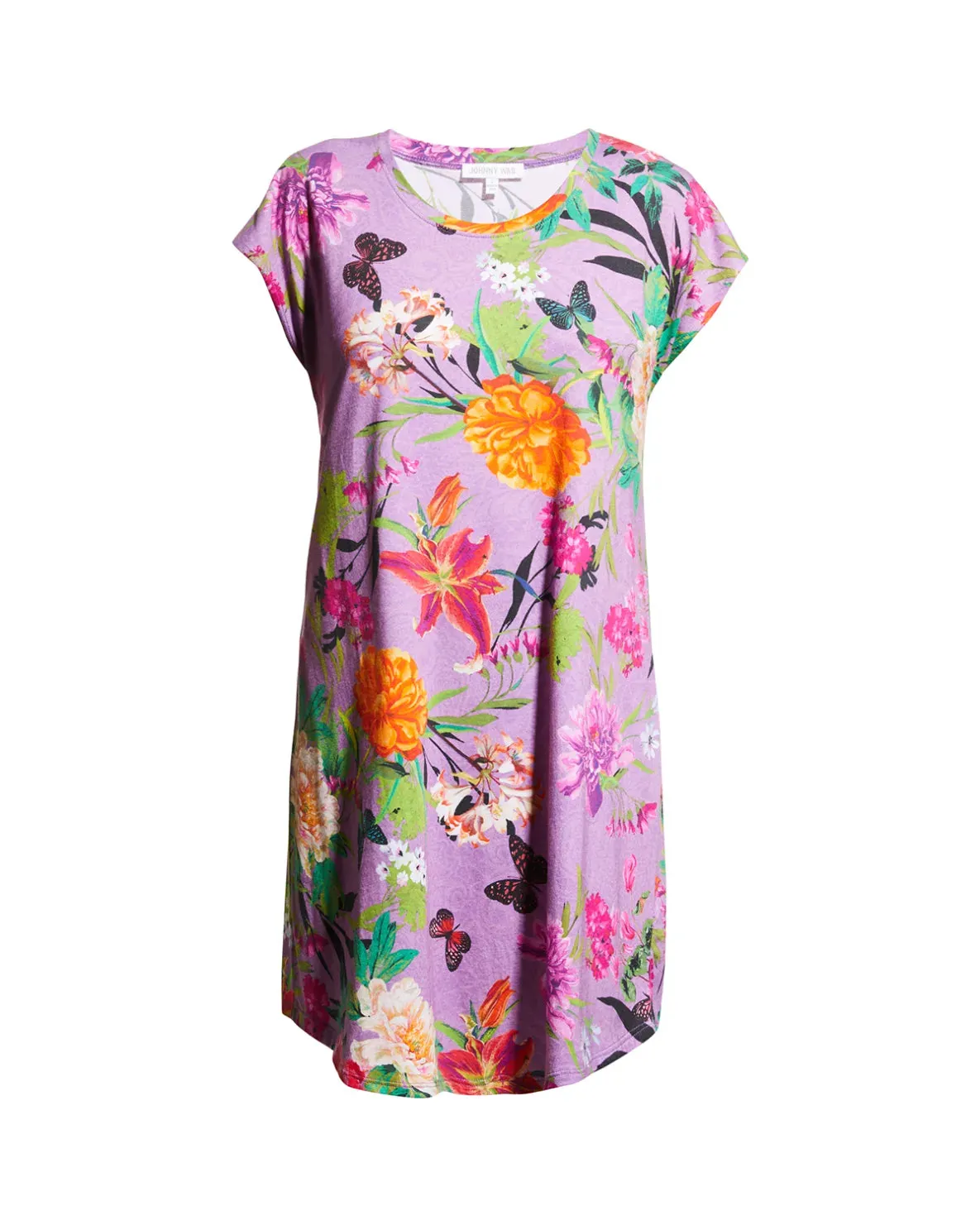 Johnny Was Goza Floral Cap Sleeve Sleep Dress Flower Butterfly Home Pink Large NEW