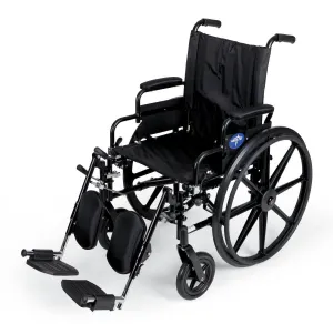 K4 Extra-Wide Lightweight Wheelchair with Swing-Back Desk-Length Arms and Elevating Leg Rests (1EA)