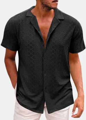 Keifer Button Down Knit Shirt Black