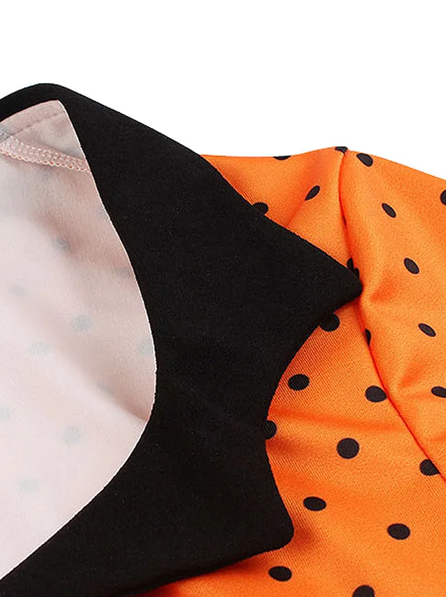 Killreal Womens Vintage Style 1950s Retro Polka Dot High Waist Swing Cocktail Dress