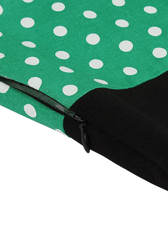 Killreal Womens Vintage Style 1950s Retro Polka Dot High Waist Swing Cocktail Dress