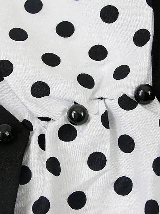 Killreal Womens Vintage Style 1950s Retro Polka Dot High Waist Swing Cocktail Dress