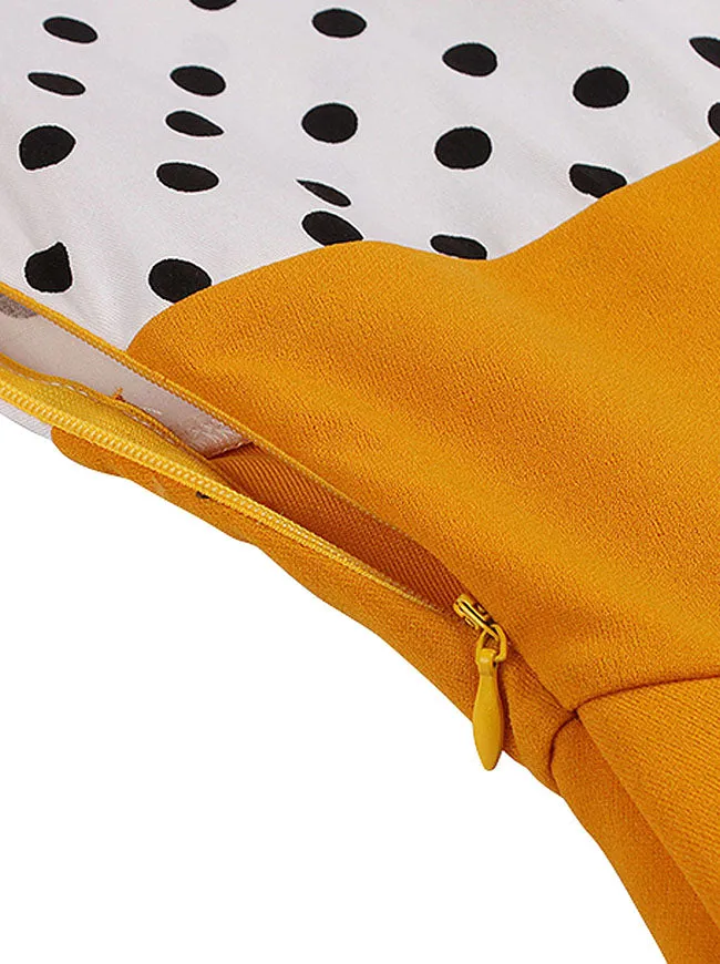 Killreal Womens Vintage Style 1950s Retro Polka Dot High Waist Swing Cocktail Dress