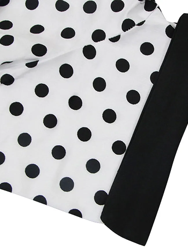Killreal Womens Vintage Style 1950s Retro Polka Dot High Waist Swing Cocktail Dress