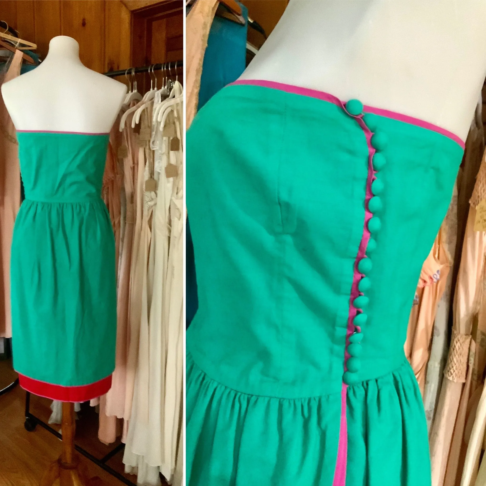 Lanvin Strapless Cotton Dress - 80s