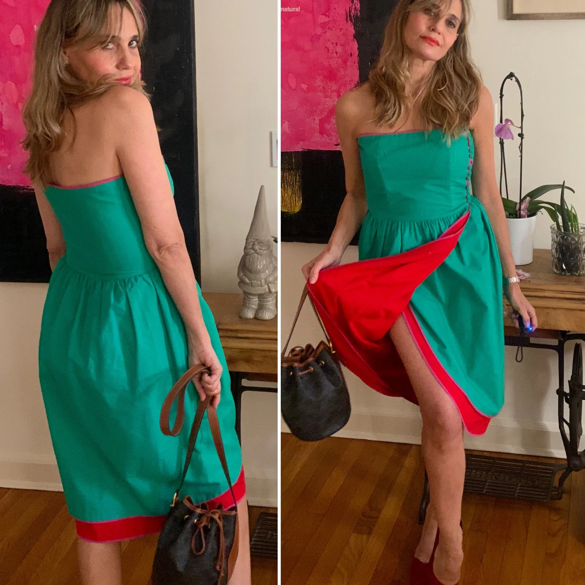 Lanvin Strapless Cotton Dress - 80s