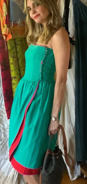 Lanvin Strapless Cotton Dress - 80s