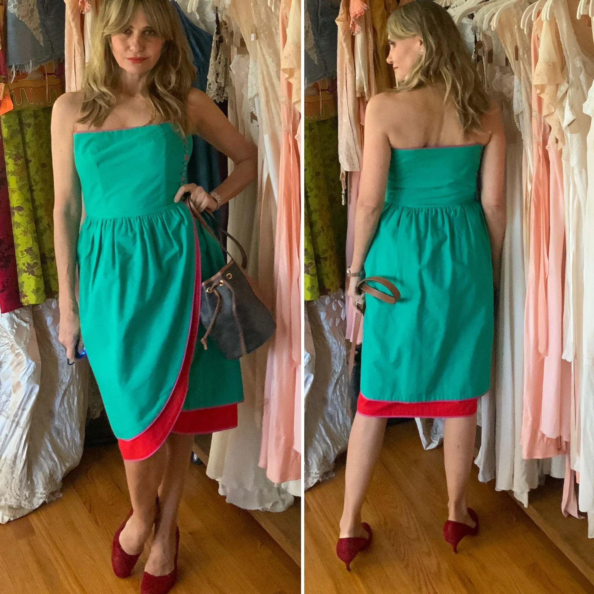 Lanvin Strapless Cotton Dress - 80s