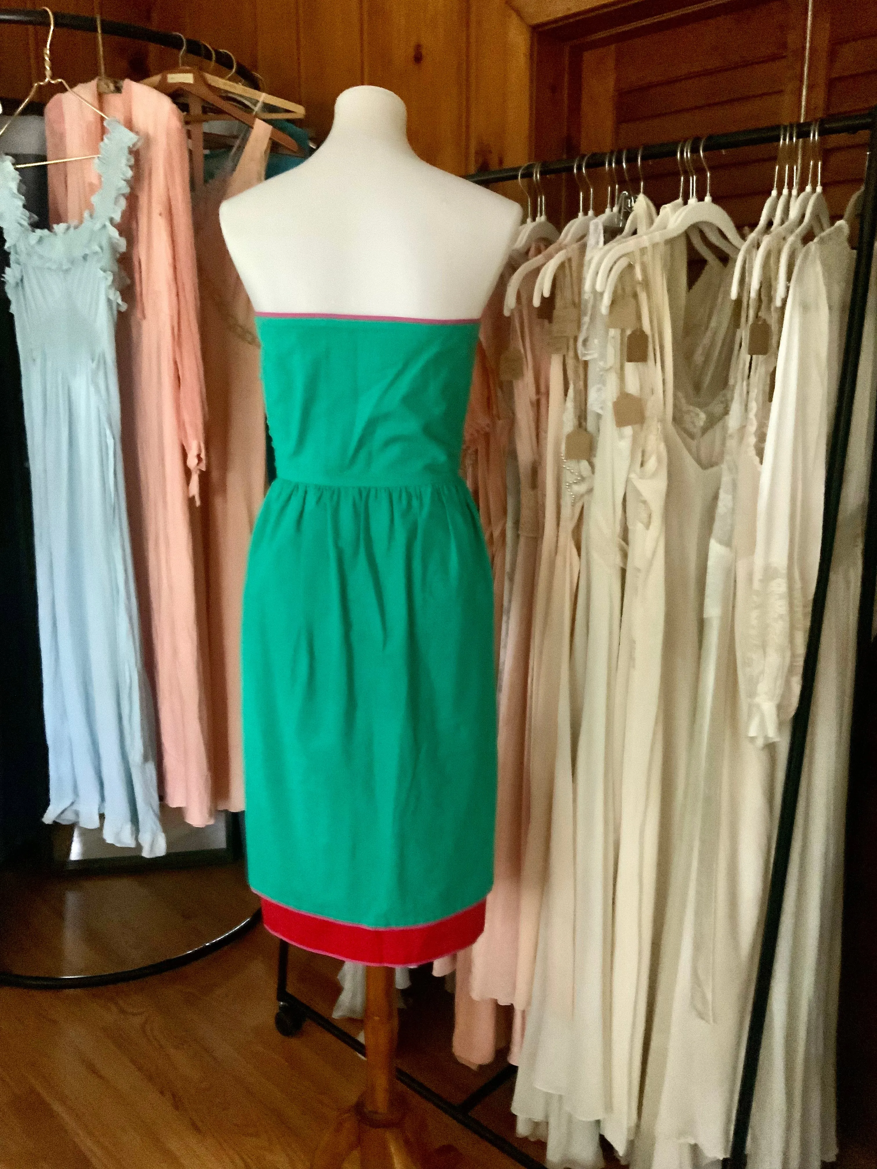 Lanvin Strapless Cotton Dress - 80s