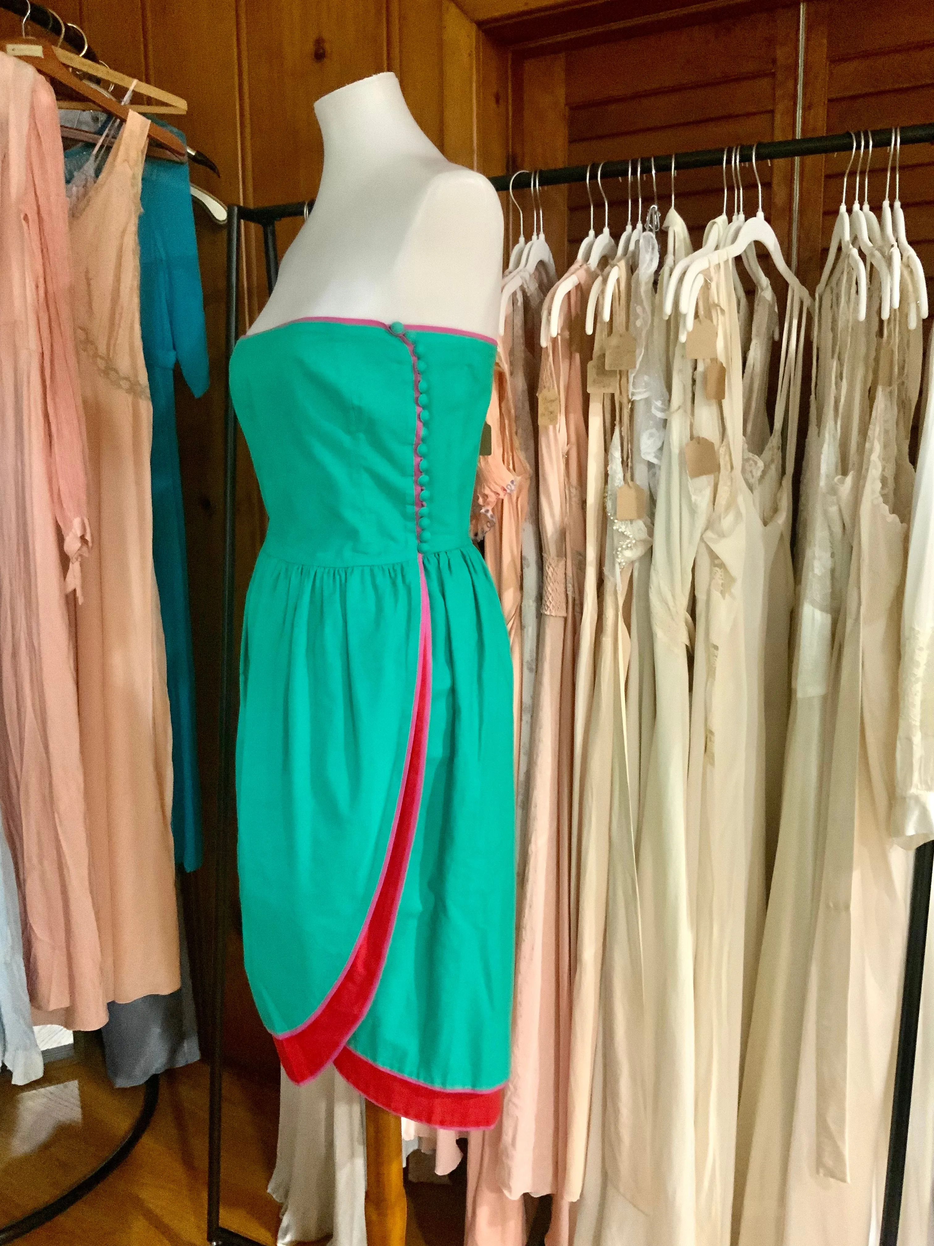 Lanvin Strapless Cotton Dress - 80s