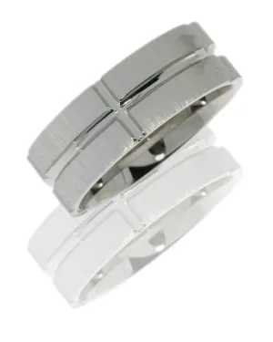 Lashbrook Cobalt Chrome Band With Groove Design & Polish and Satin Finishes, CC8F11V5SEG POLISH GROOVE-CROSS SATIN