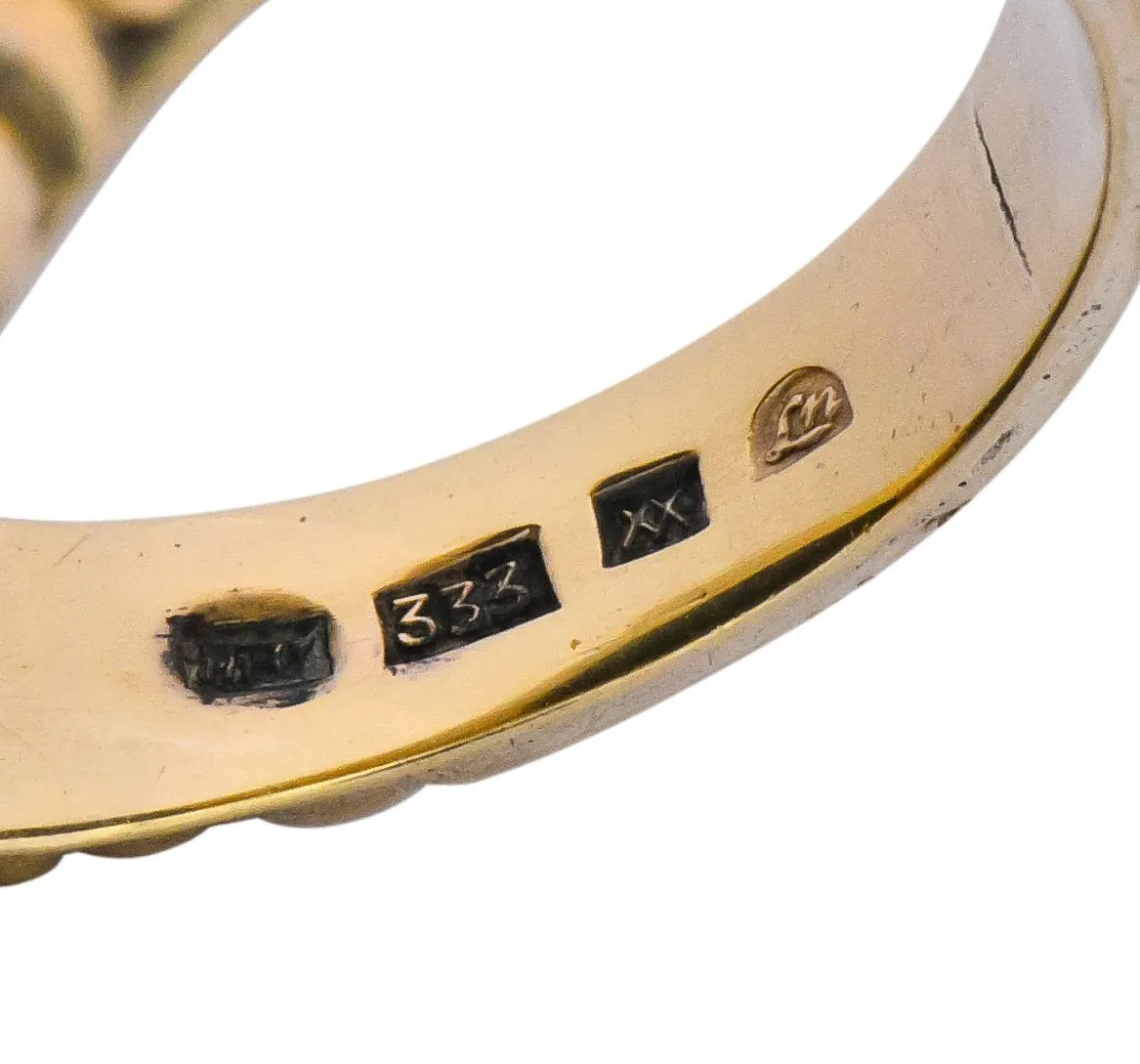 Late Victorian German Bloodstone 8 Karat Gold Unisex Ring Circa 1890