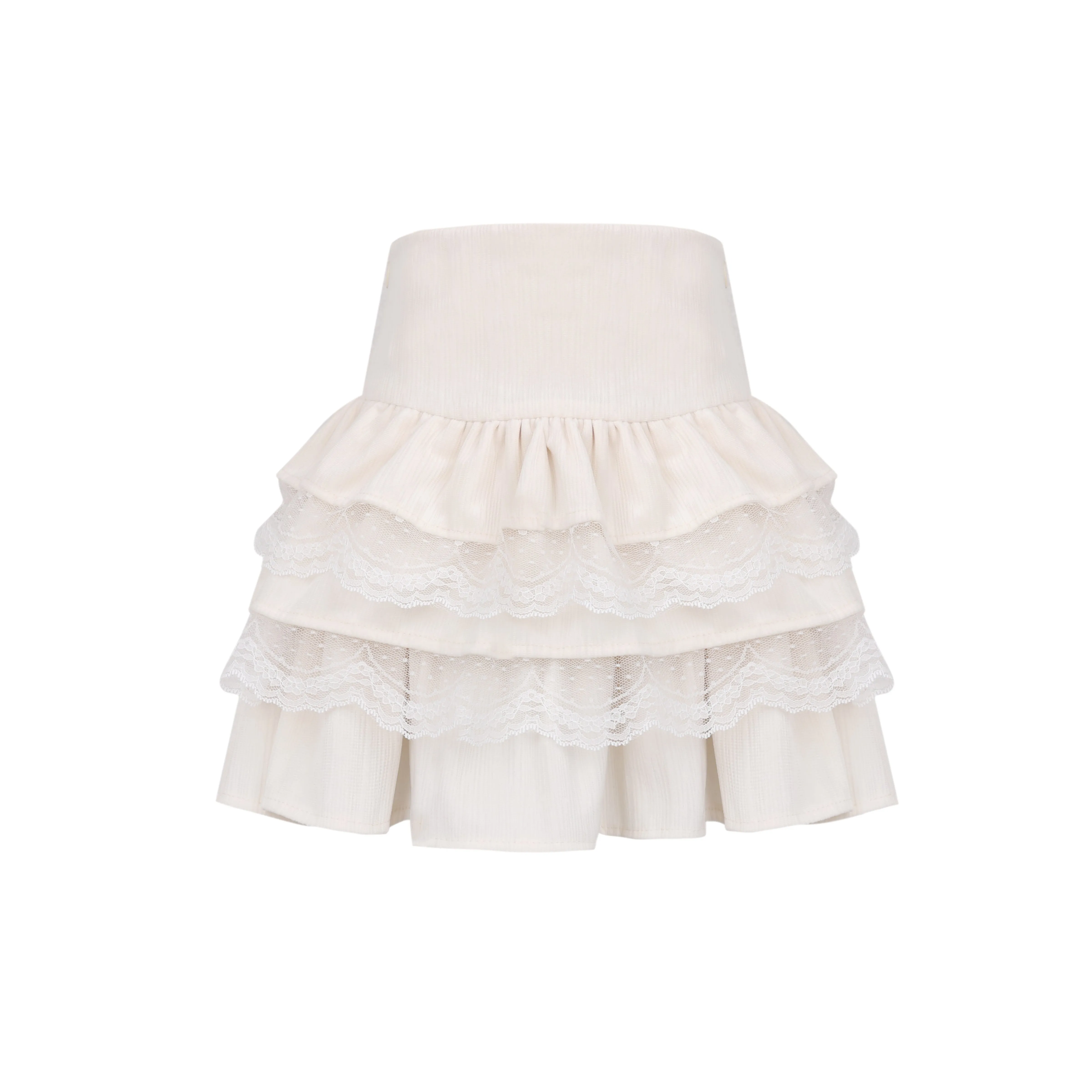 Layered Lace Ruffle Mini Skirt