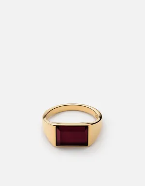 Lennox Agate Ring, Gold Vermeil