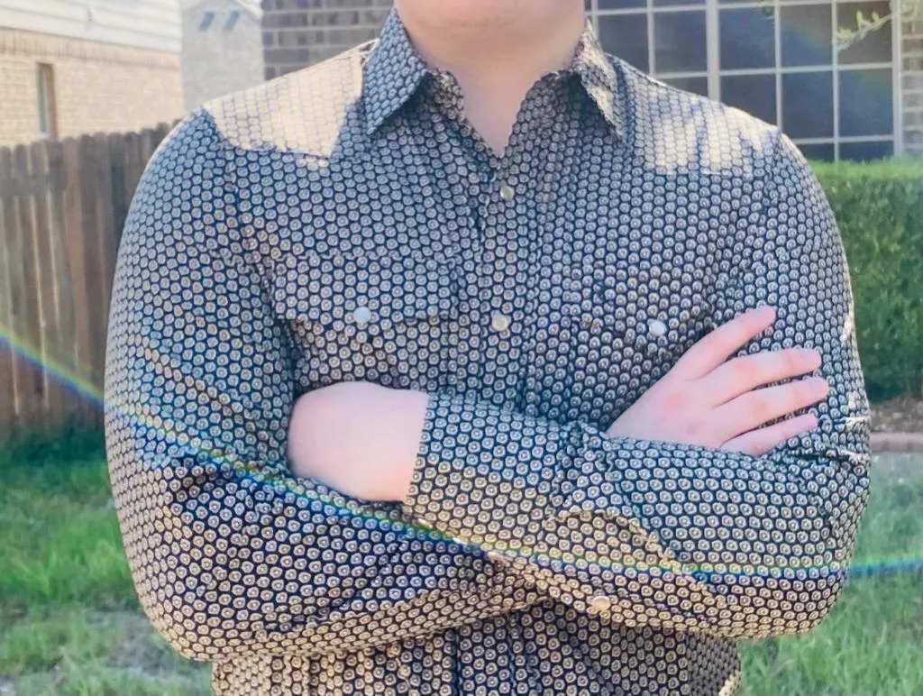 Leo Black with Gold Design Western Shirt