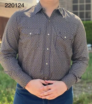 Leo Black with Gold Design Western Shirt