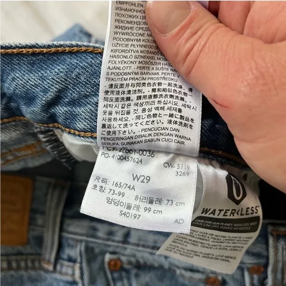 Levi's Premium Wedgie Icon Fit Frayed Hem High rise Jean Shut Up Blue size 29