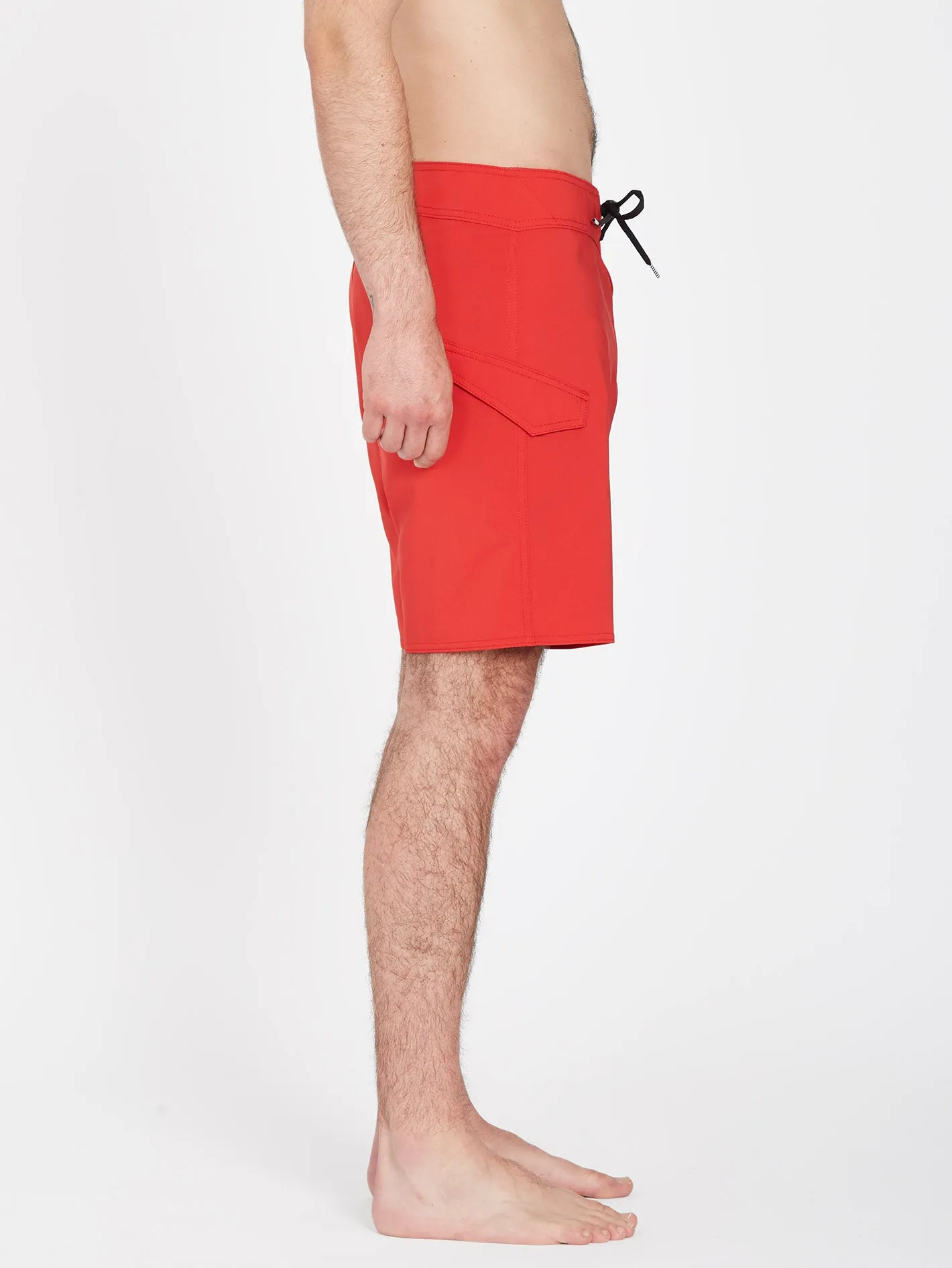 Lido Solid Mod 18" Boardshort - RIBBON RED