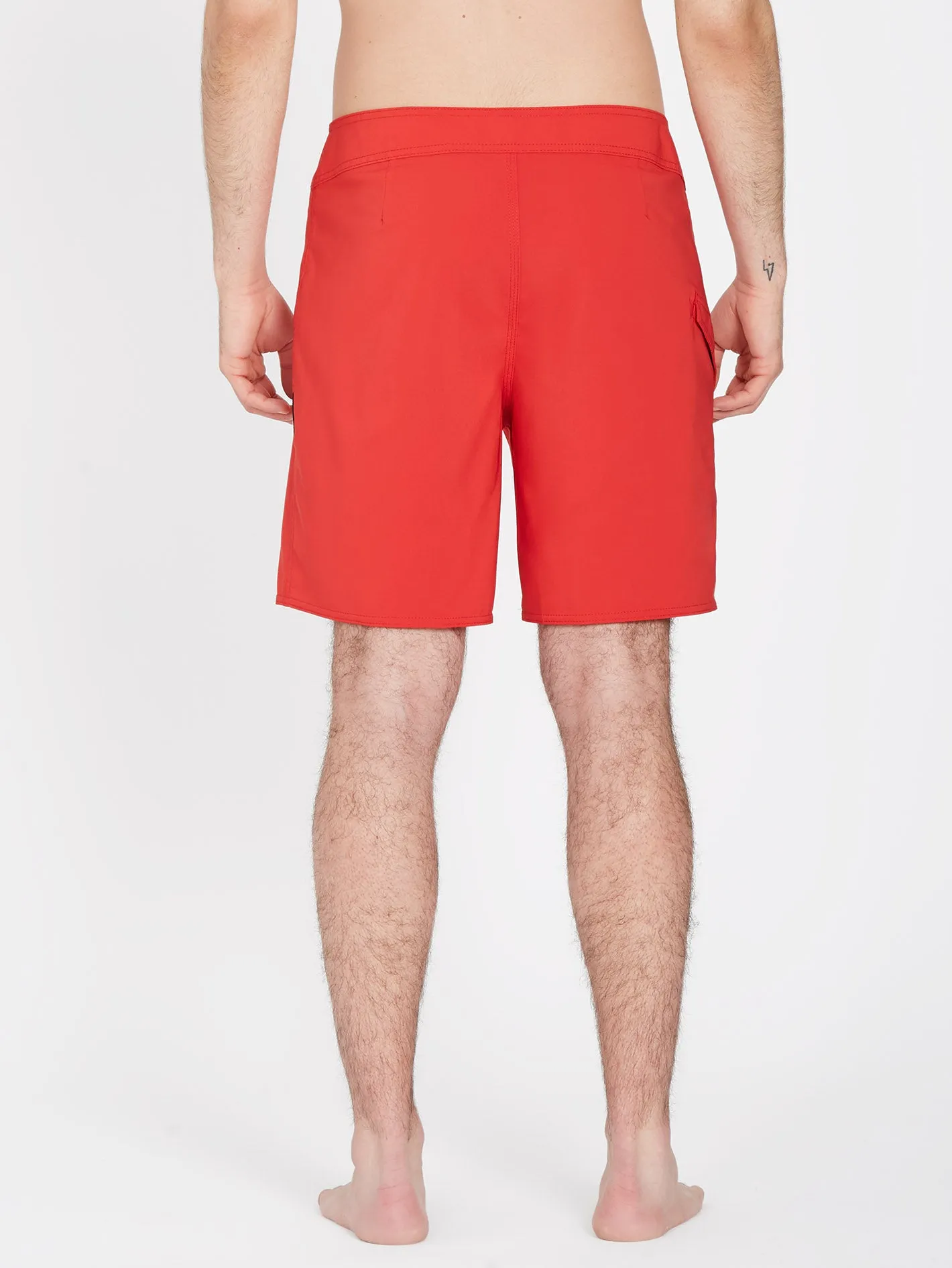 Lido Solid Mod 18" Boardshort - RIBBON RED