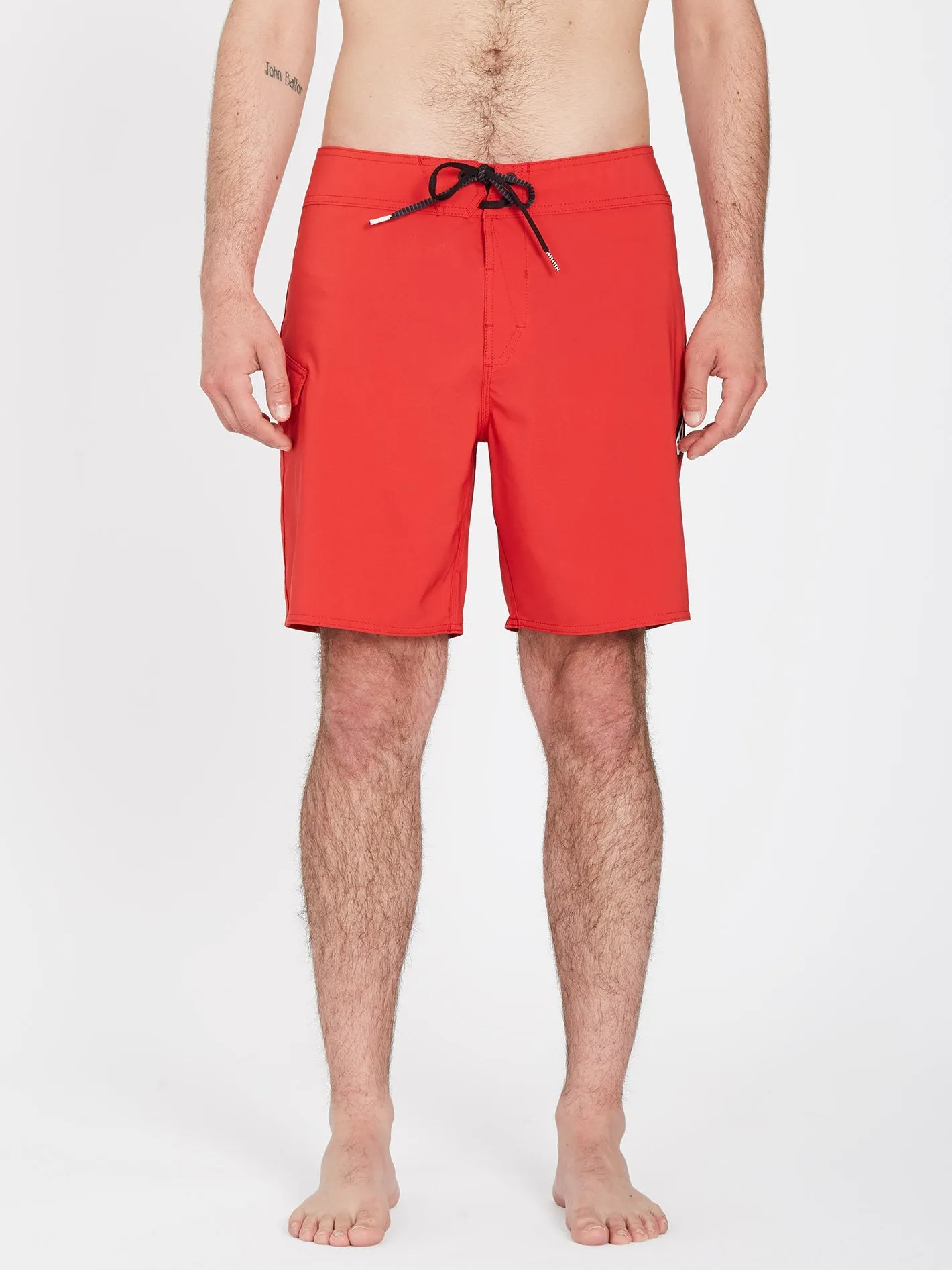 Lido Solid Mod 18" Boardshort - RIBBON RED
