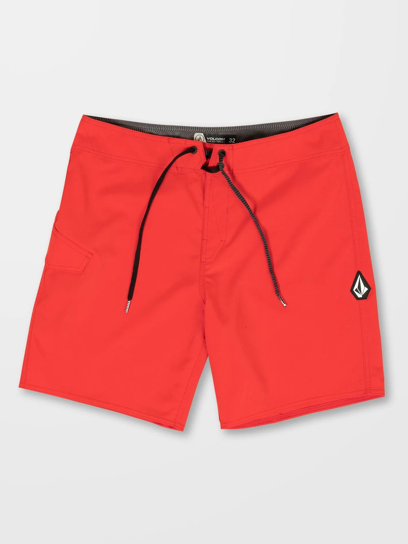Lido Solid Mod 18" Boardshort - RIBBON RED