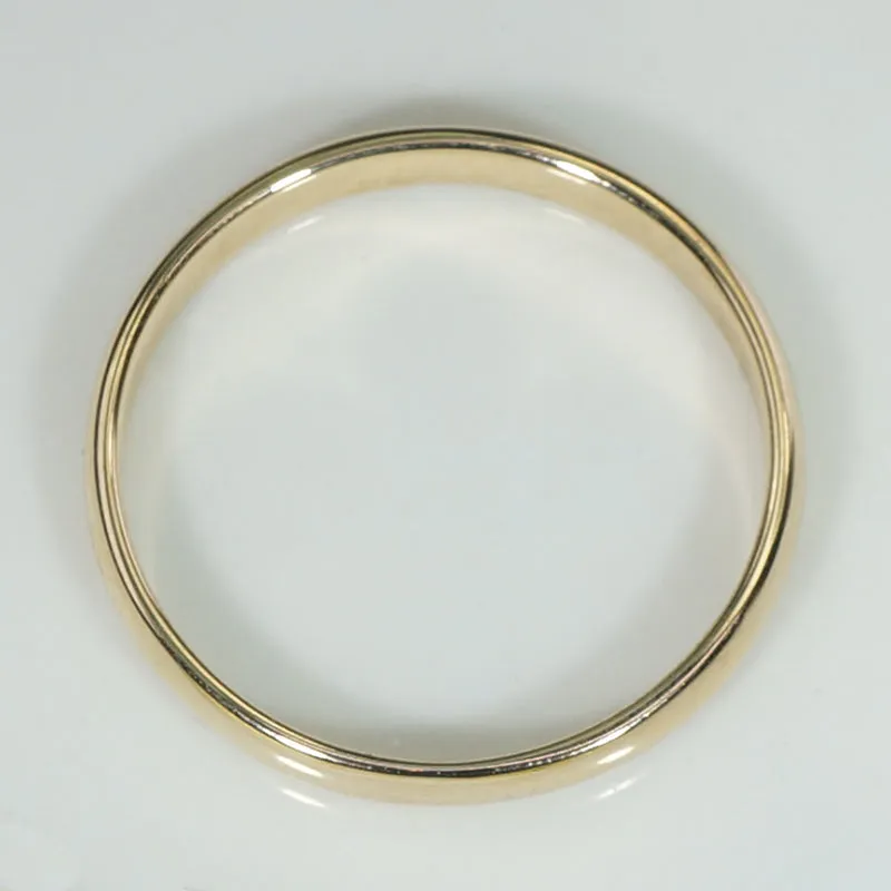 Lightweight Size 8 14k Gold Band