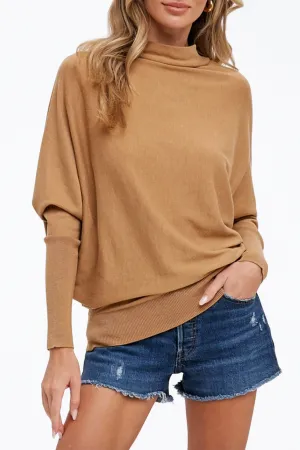 LIGHTWEIGHT SLOUCH-NECK DOLMAN PULLOVER