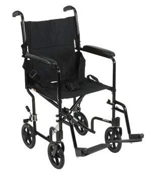 Lightweight Transport Wheelchair, 17" Seat, Black