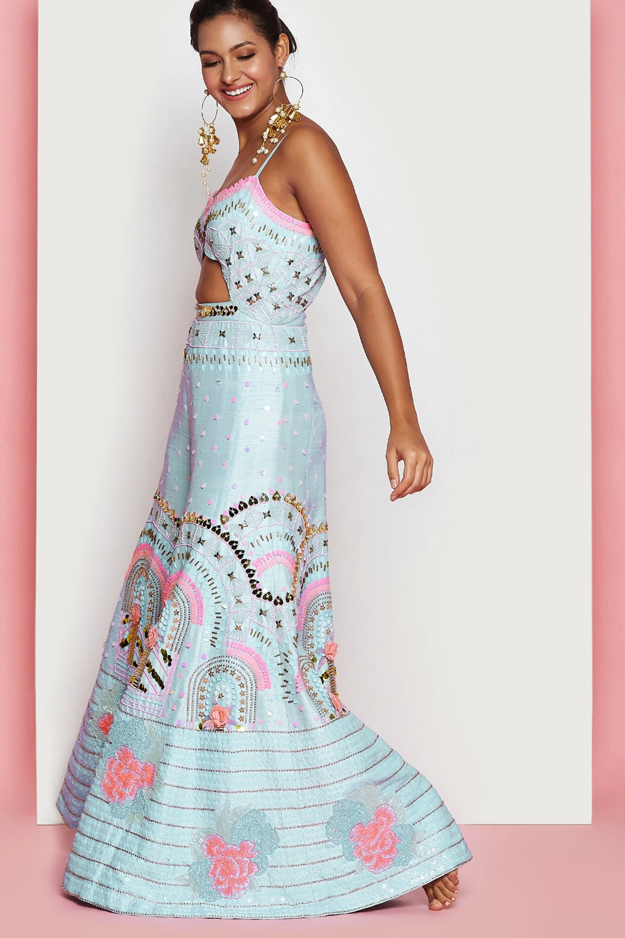 LOVE HEROIN - POWDER BLUE JUMPSUIT