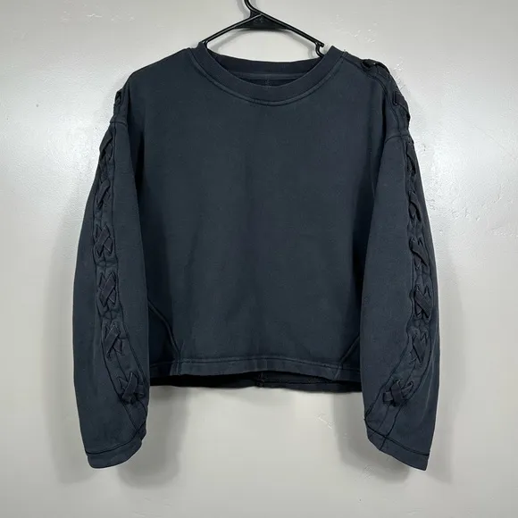 Lululemon Braided Sleeve Pullover Black Size 4