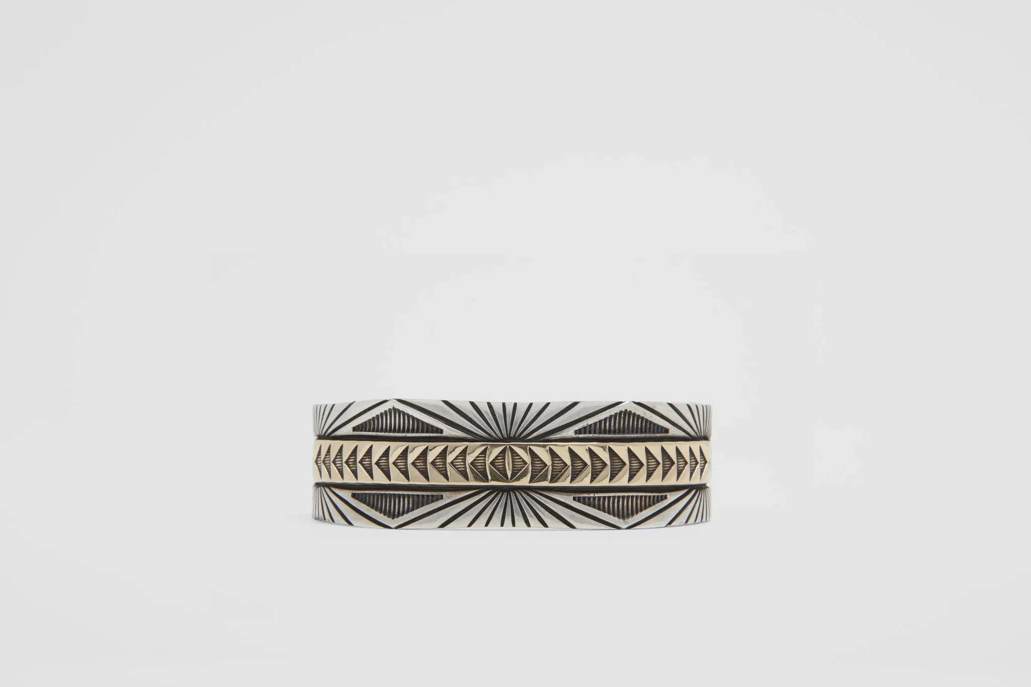 M. M. Rogers Sterling and Gold Men's Cuff