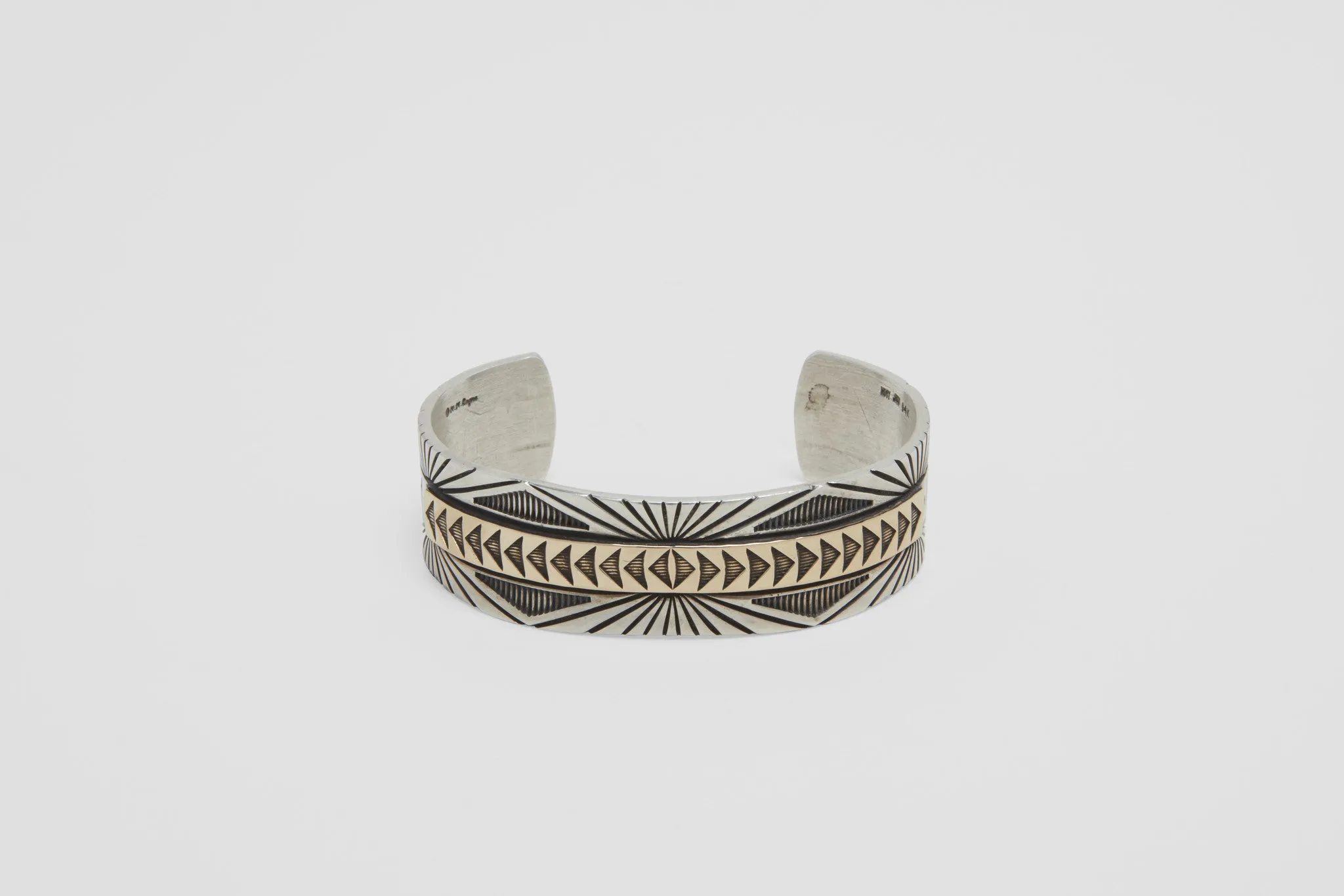 M. M. Rogers Sterling and Gold Men's Cuff
