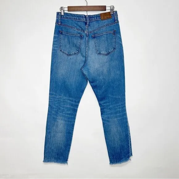 Madewell The High-Rise Slim Distressed Boyjean in Lita Wash: Step-Hem Size 26
