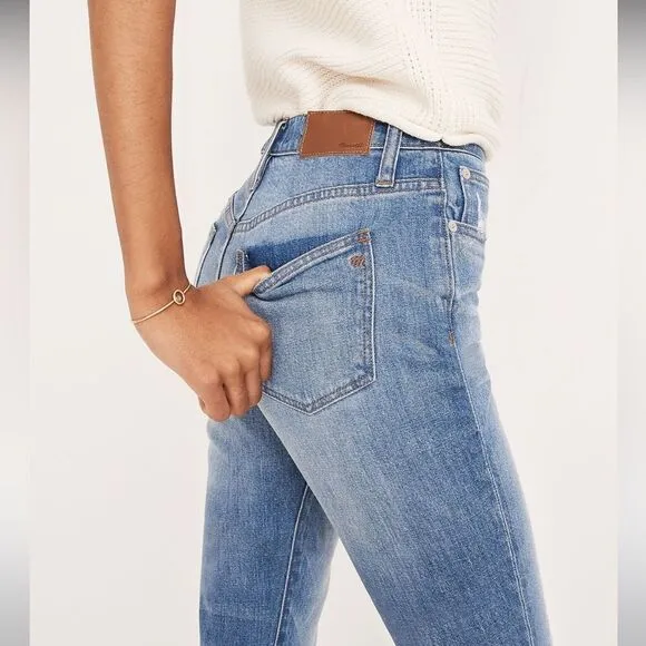 Madewell The High-Rise Slim Distressed Boyjean in Lita Wash: Step-Hem Size 26