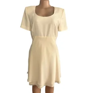 Maggy London by Kenneth Nolan Off White Vintage Short Sleeve Dress