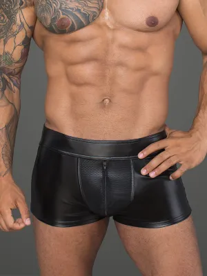 Matte Wetlook Boxers With Mesh Panel
