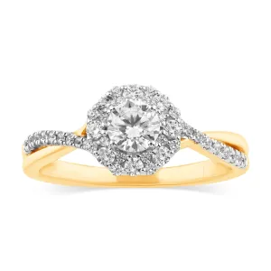 Meera Dress Ring with 0.60ct of Laboratory Grown Diamonds in 9ct Yellow Gold