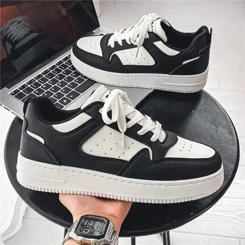 Men Casual Leather Comfortable Flat Slip-on White Shoes