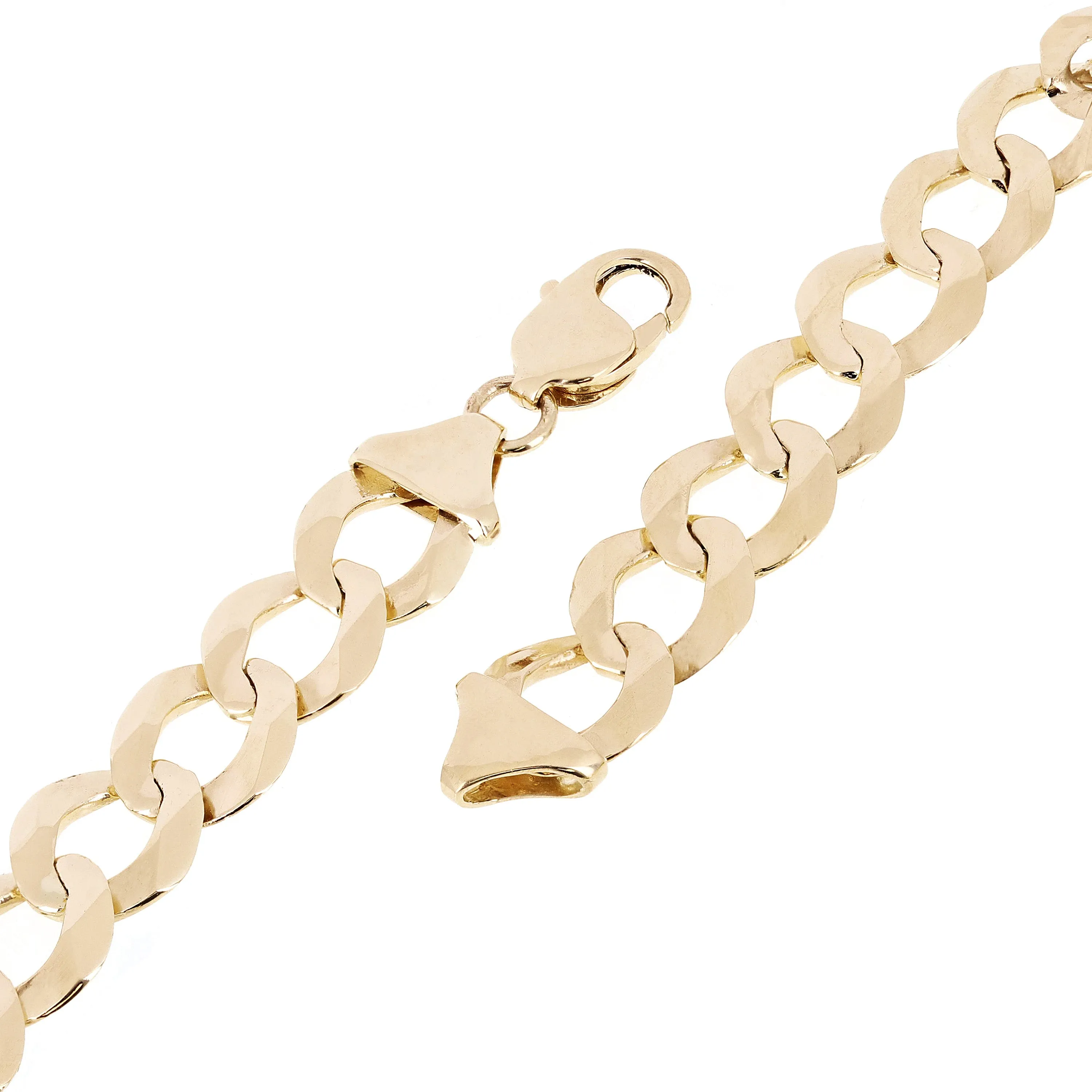 Men's 10k Yellow Gold Solid Flat Cuban Link Chain Bracelet 9" 11.5mm 22.5 grams