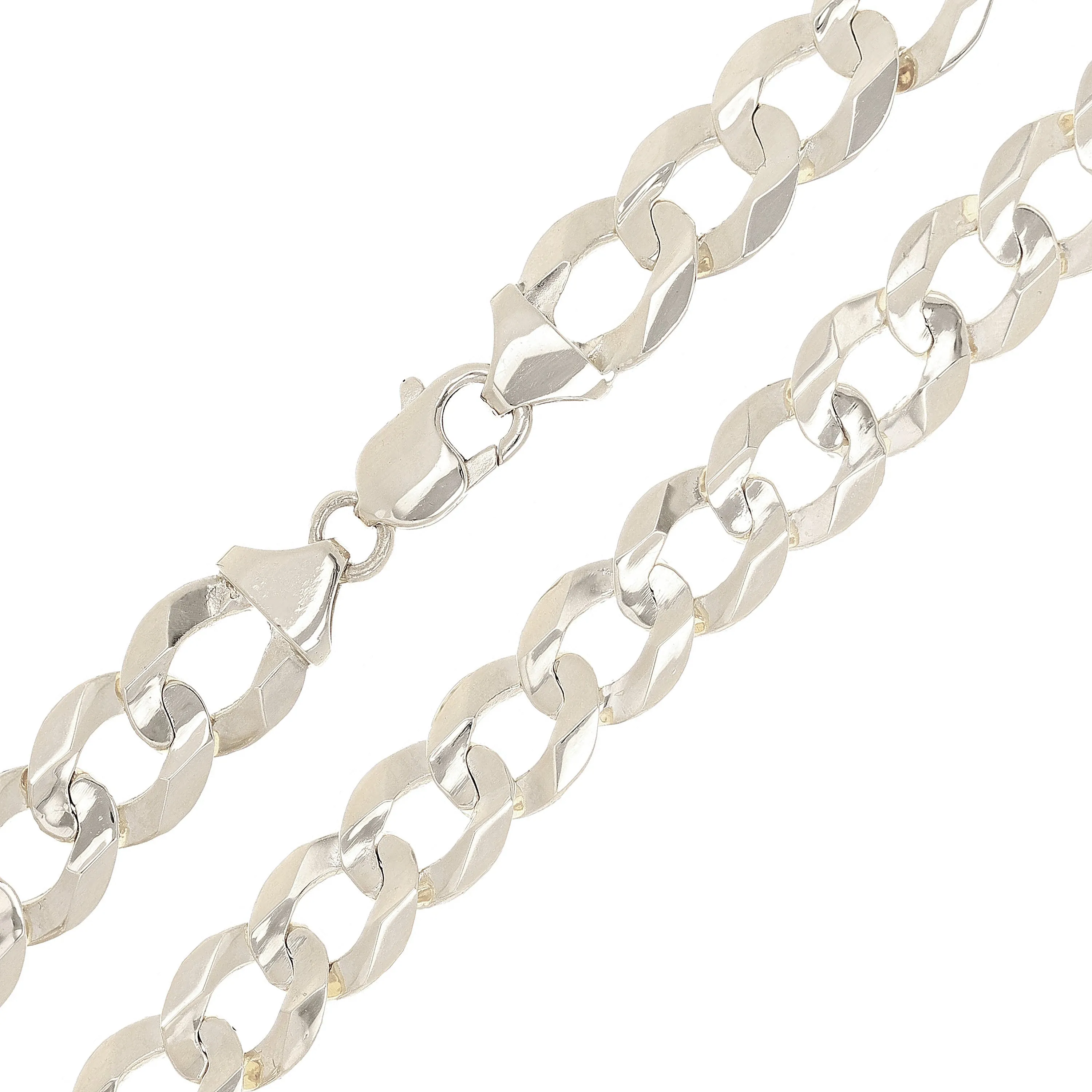 Men's 10k Yellow or White Gold Flat Cuban Link Chain Necklace 20" - 30" 12.5mm
